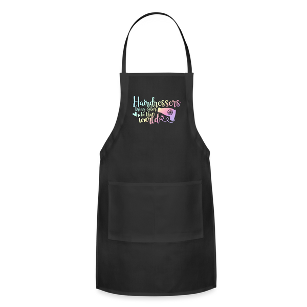 Hairdressers Bring Color to the World Adjustable Apron - black