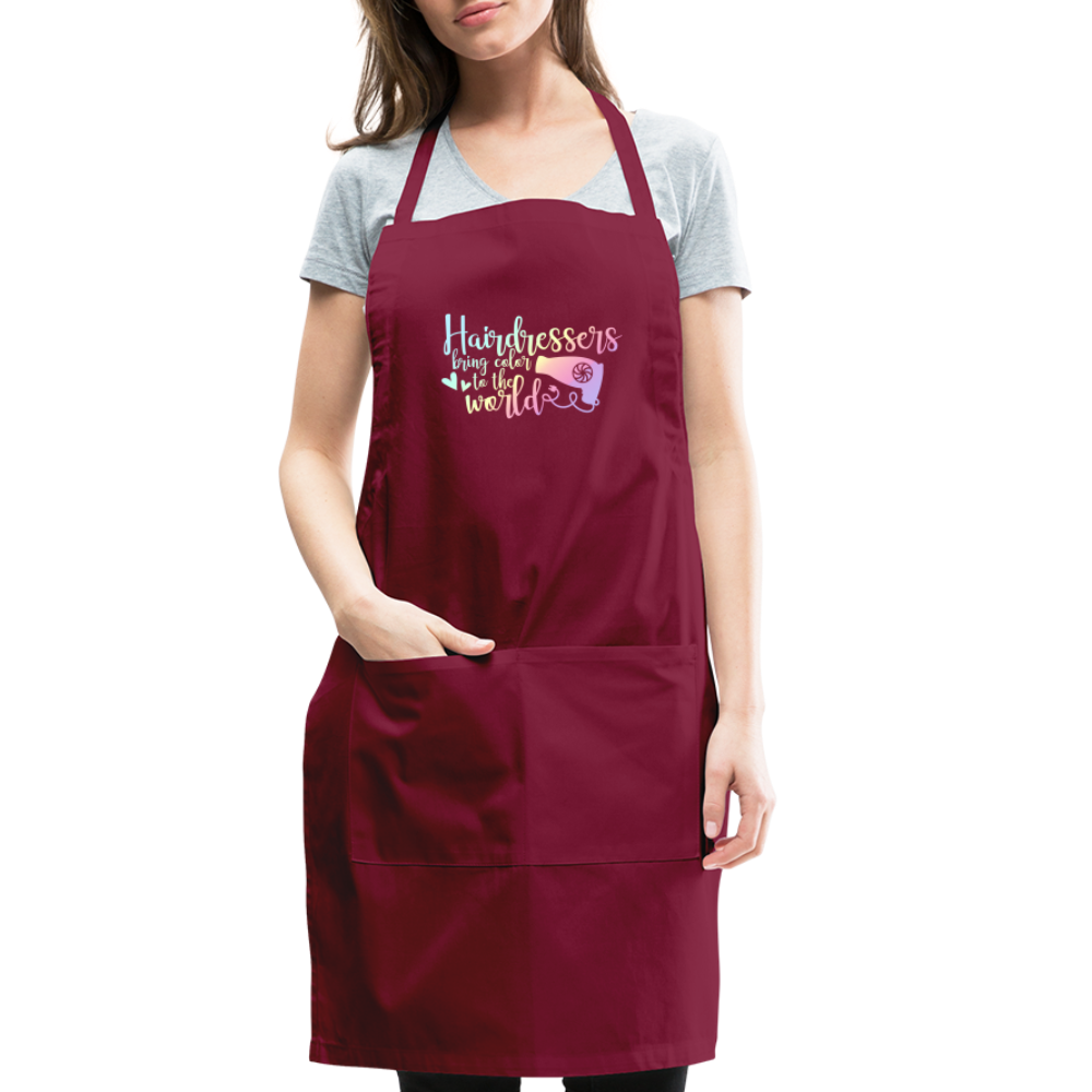Hairdressers Bring Color to the World Adjustable Apron - burgundy