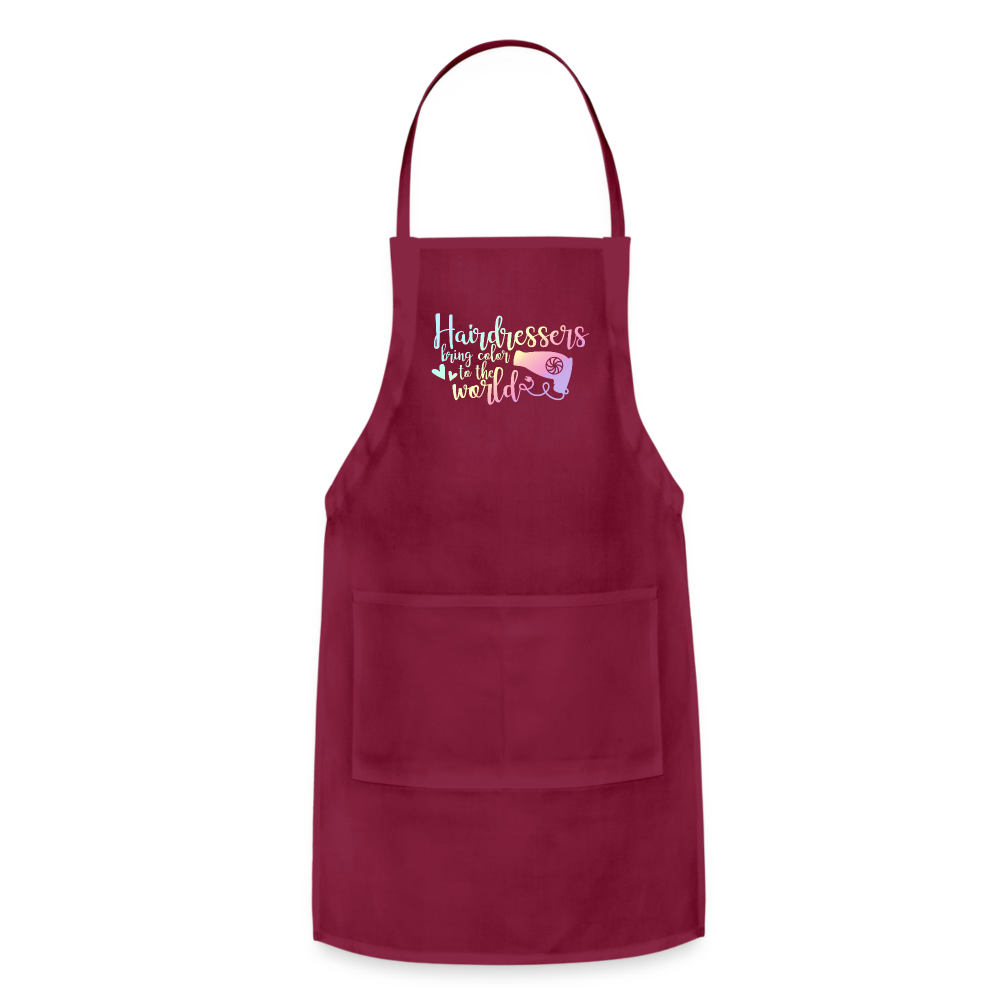 Hairdressers Bring Color to the World Adjustable Apron - burgundy