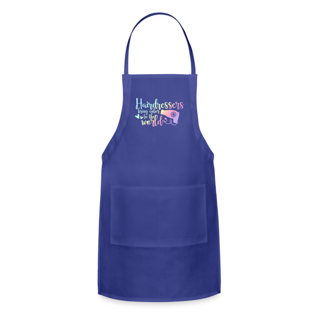 Hairdressers Bring Color to the World Adjustable Apron - royal blue