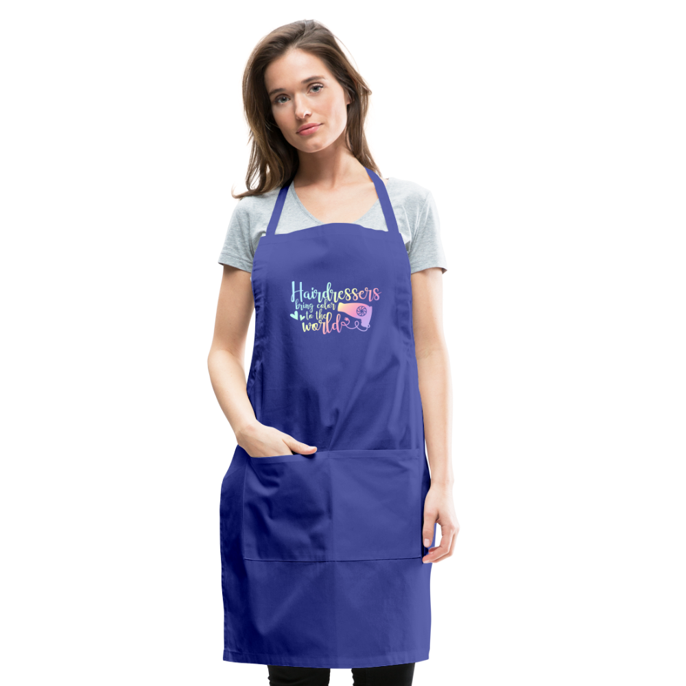 Hairdressers Bring Color to the World Adjustable Apron - royal blue
