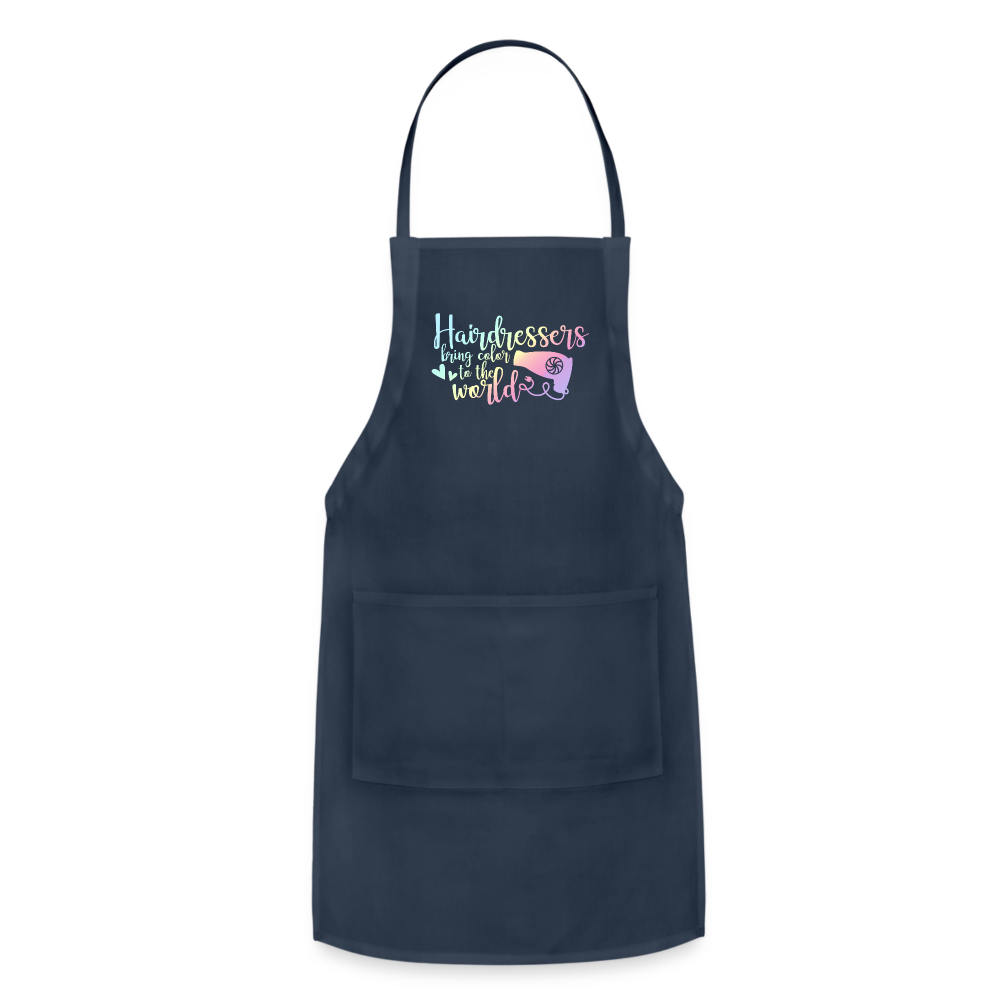 Hairdressers Bring Color to the World Adjustable Apron - navy