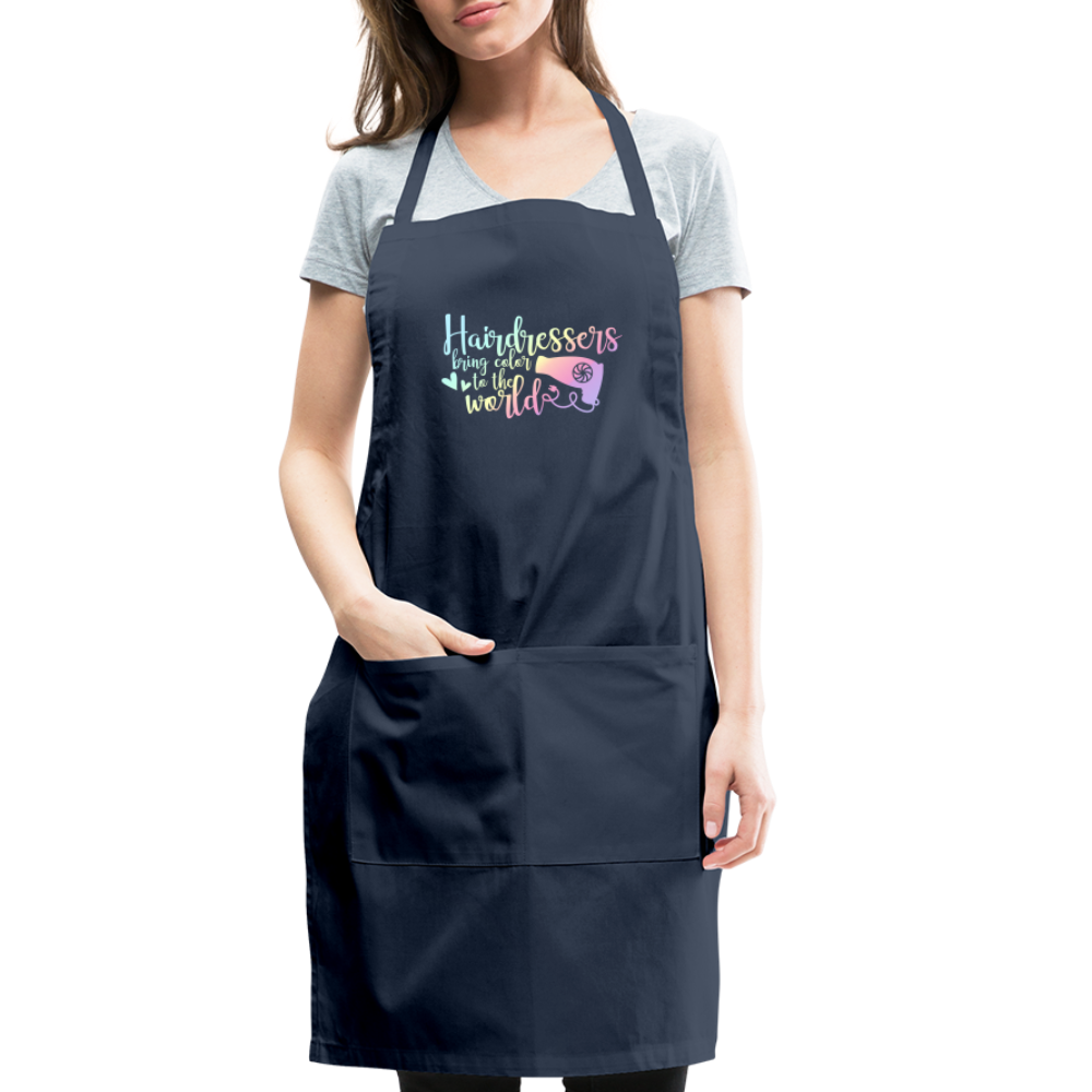 Hairdressers Bring Color to the World Adjustable Apron - navy