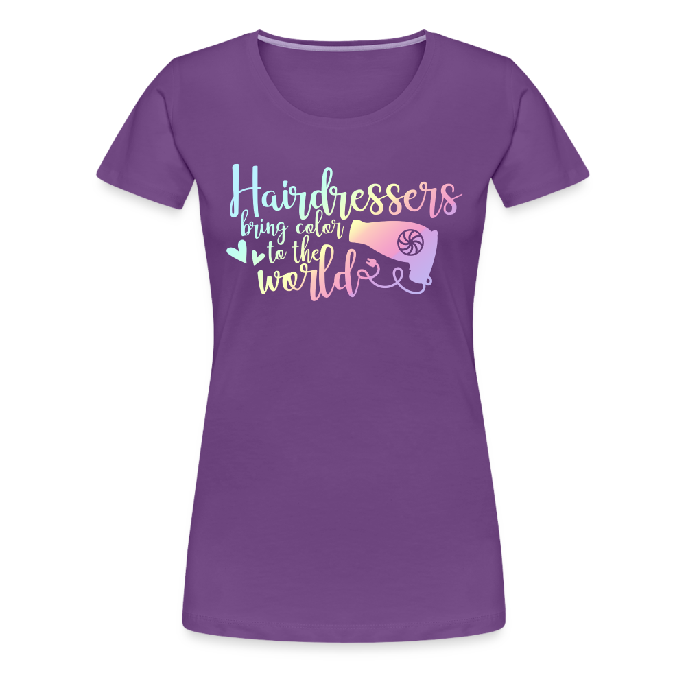 Hairdressers Bring Color to the World Women’s Premium T-Shirt - purple