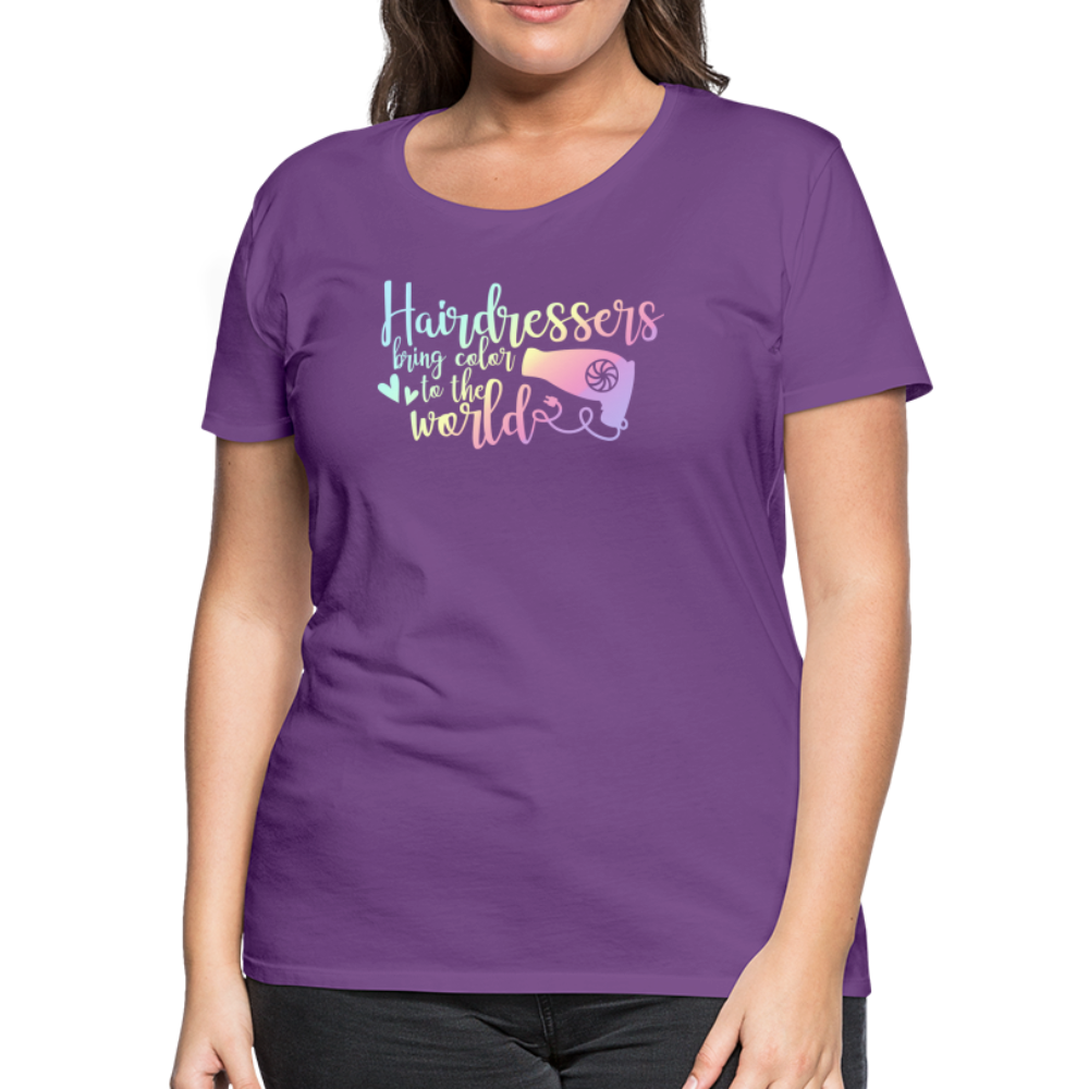 Hairdressers Bring Color to the World Women’s Premium T-Shirt - purple
