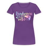 Hairdressers Bring Color to the World Women’s Premium T-Shirt - purple