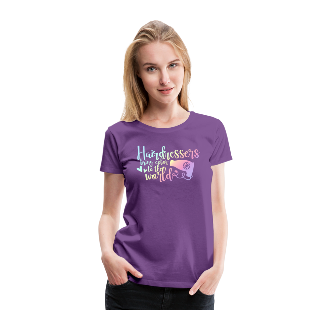 Hairdressers Bring Color to the World Women’s Premium T-Shirt - purple