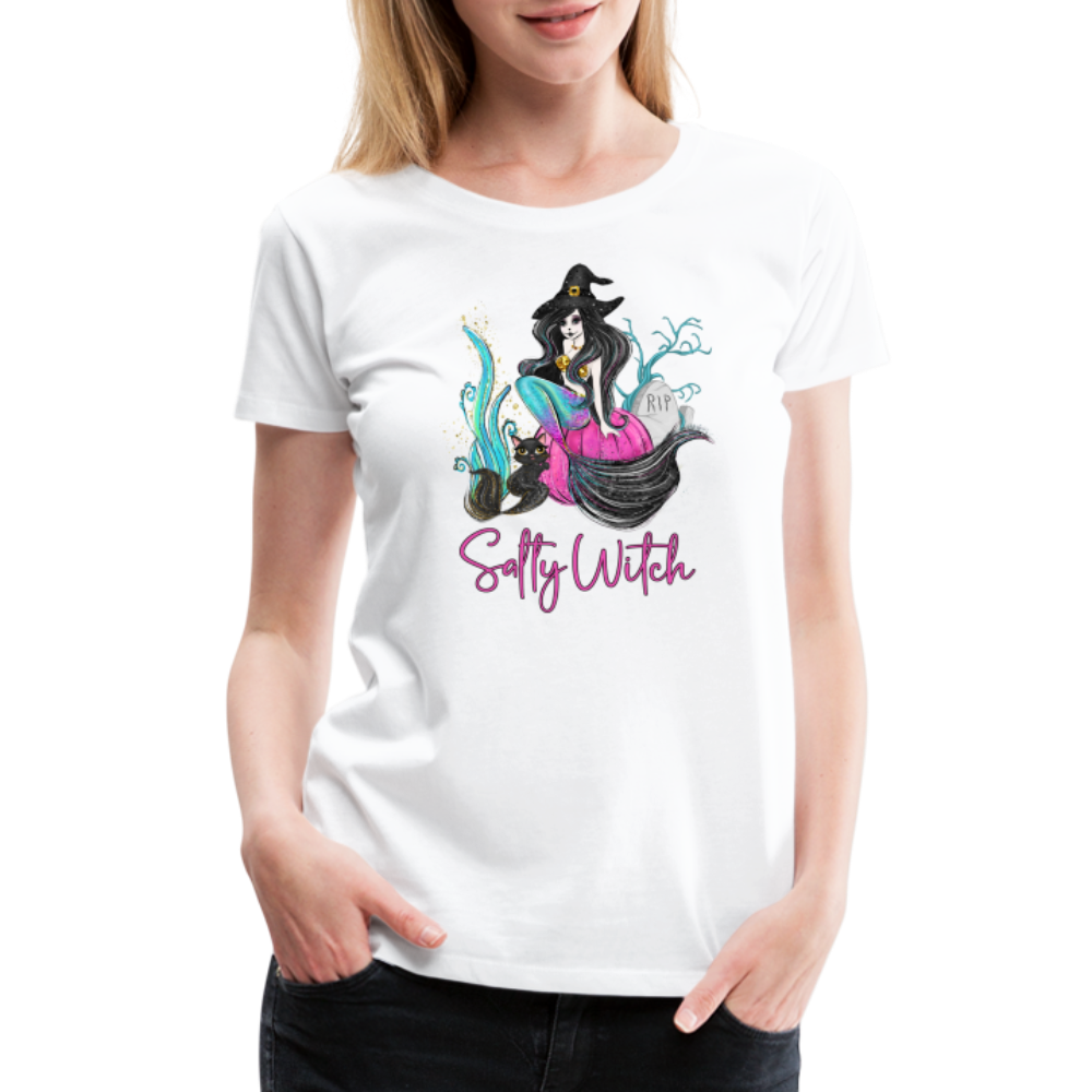Salty Witch Mermaid Women’s Premium T-Shirt - white