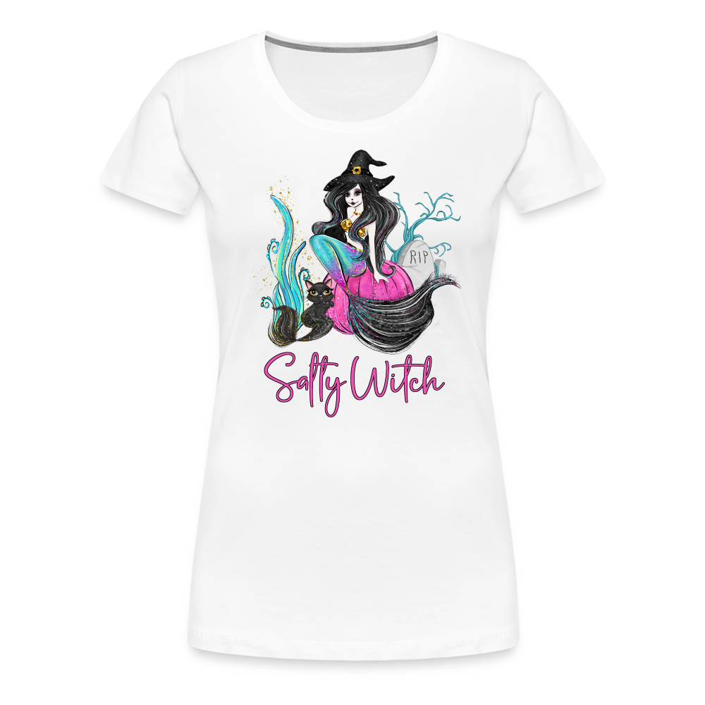Salty Witch Mermaid Women’s Premium T-Shirt - white