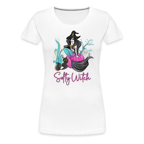 Salty Witch Mermaid Women’s Premium T-Shirt - white