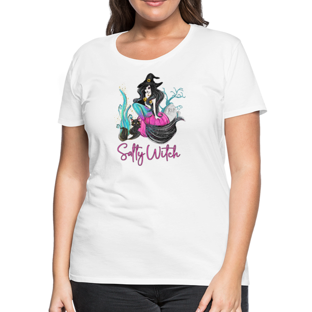 Salty Witch Mermaid Women’s Premium T-Shirt - white