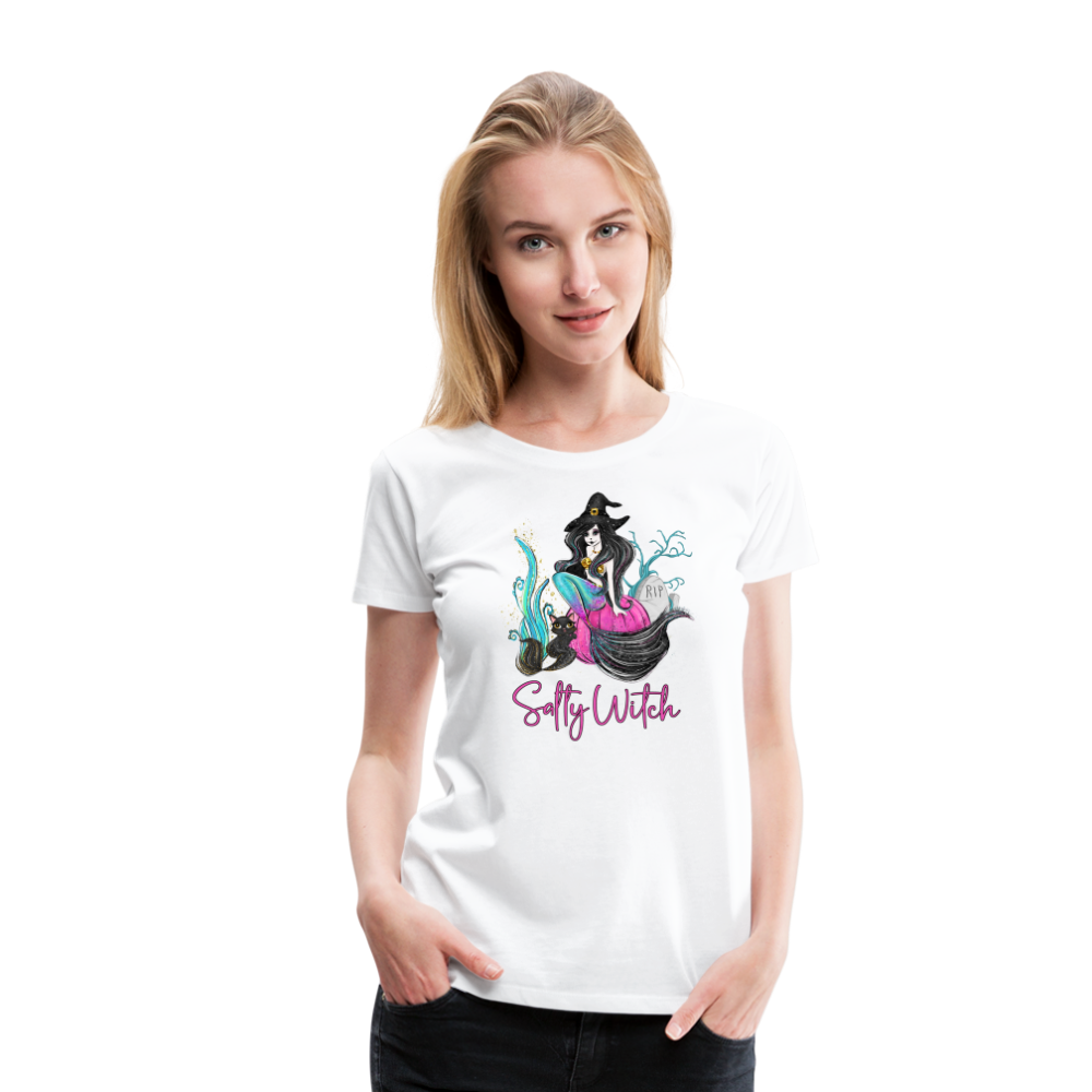 Salty Witch Mermaid Women’s Premium T-Shirt - white