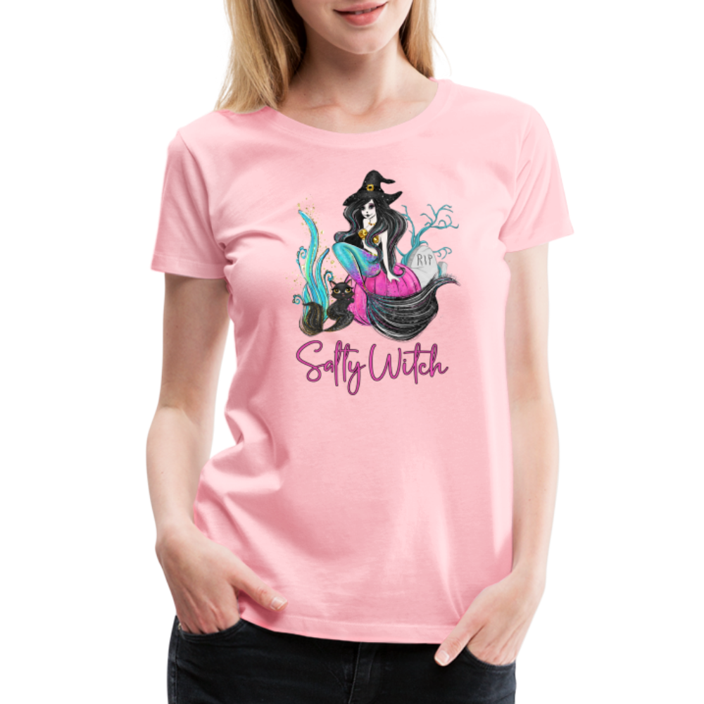 Salty Witch Mermaid Women’s Premium T-Shirt - pink