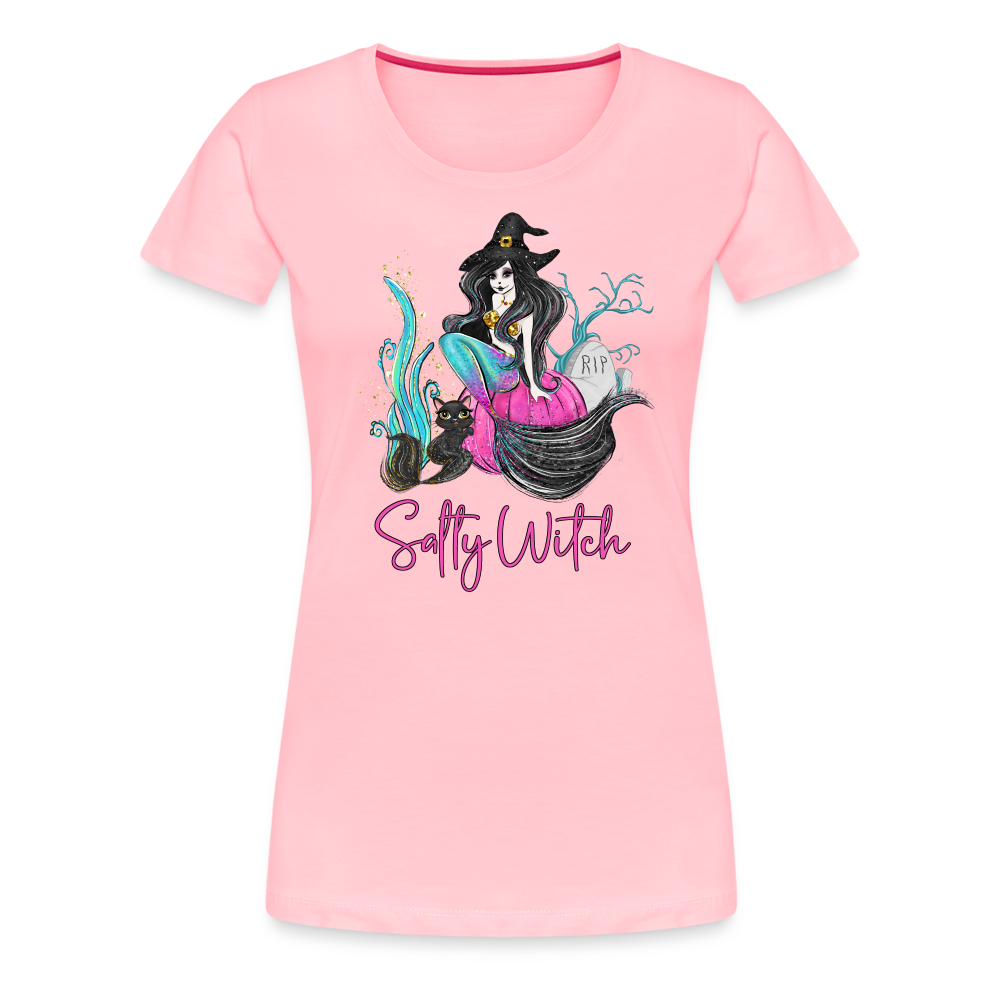 Salty Witch Mermaid Women’s Premium T-Shirt - pink