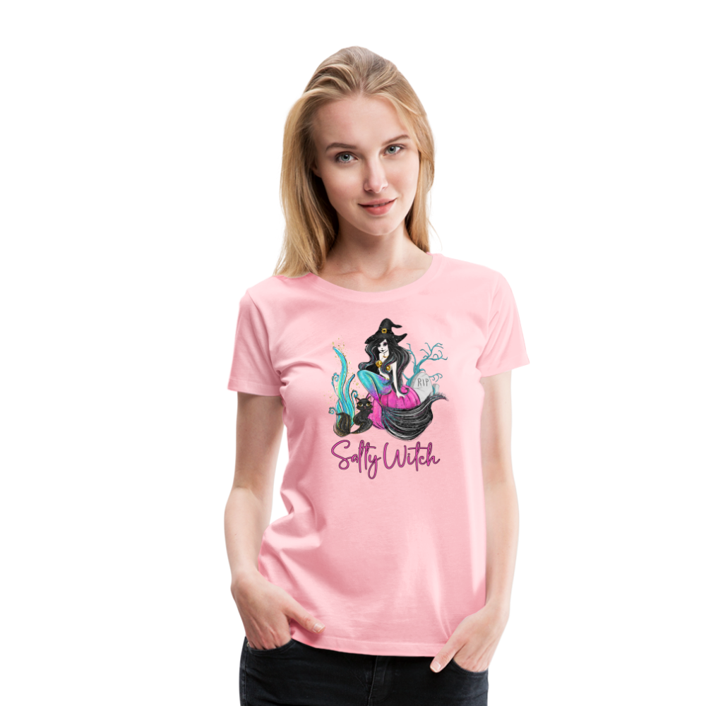 Salty Witch Mermaid Women’s Premium T-Shirt - pink