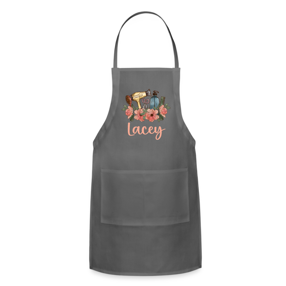 Lacey Hair Stylist Adjustable Apron - charcoal