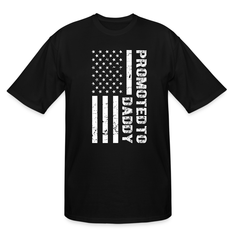 Promoted to Daddy American Flag Men's Tall T-Shirt - black