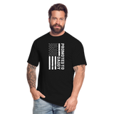 Promoted to Daddy American Flag Men's Tall T-Shirt - black