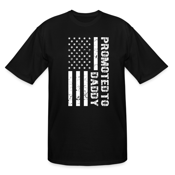 Promoted to Daddy American Flag Men's Tall T-Shirt - black