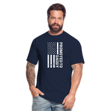 Promoted to Daddy American Flag Men's Tall T-Shirt - navy
