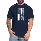 Promoted to Daddy American Flag Men's Tall T-Shirt - navy