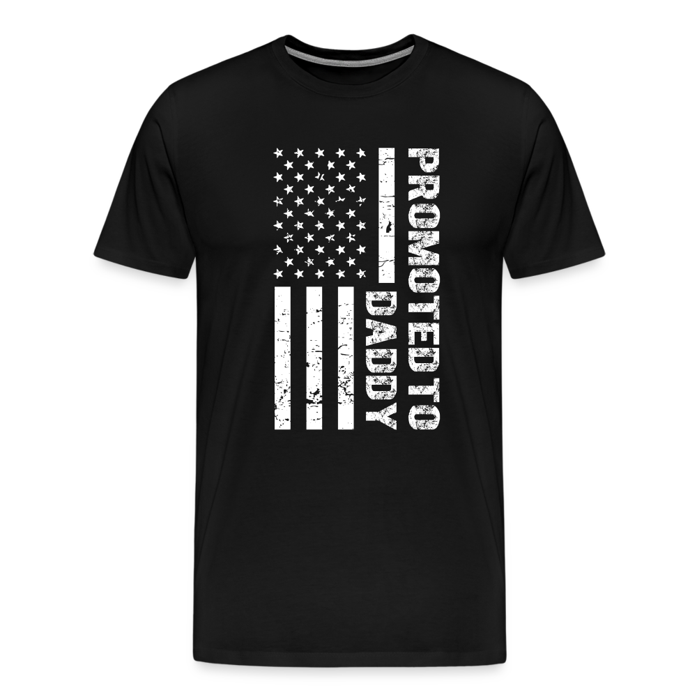 Promoted to Daddy American Flag Men's Premium T-Shirt - black