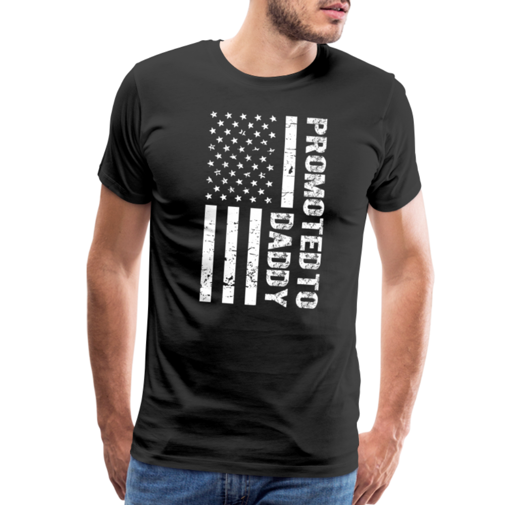 Promoted to Daddy American Flag Men's Premium T-Shirt - black
