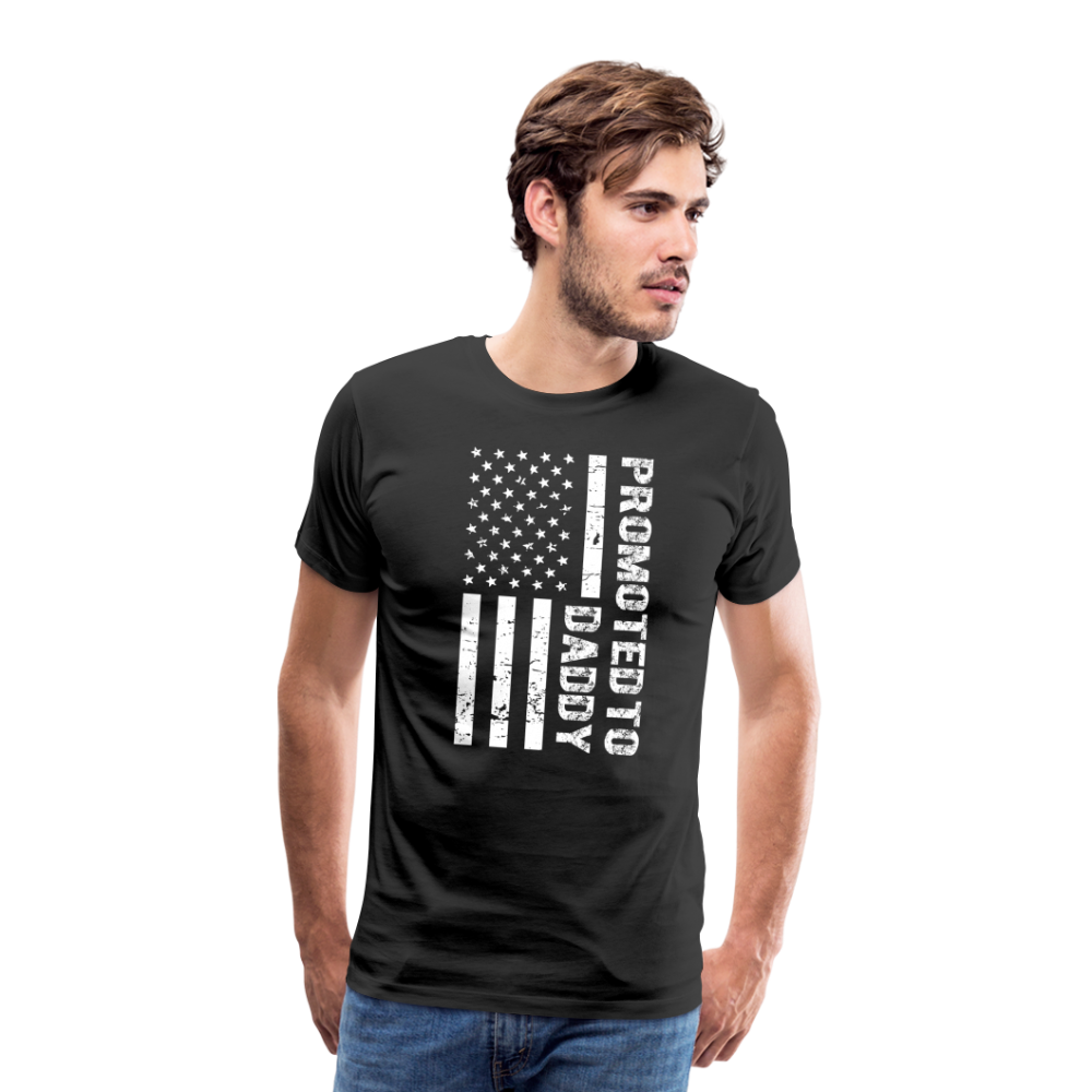 Promoted to Daddy American Flag Men's Premium T-Shirt - black