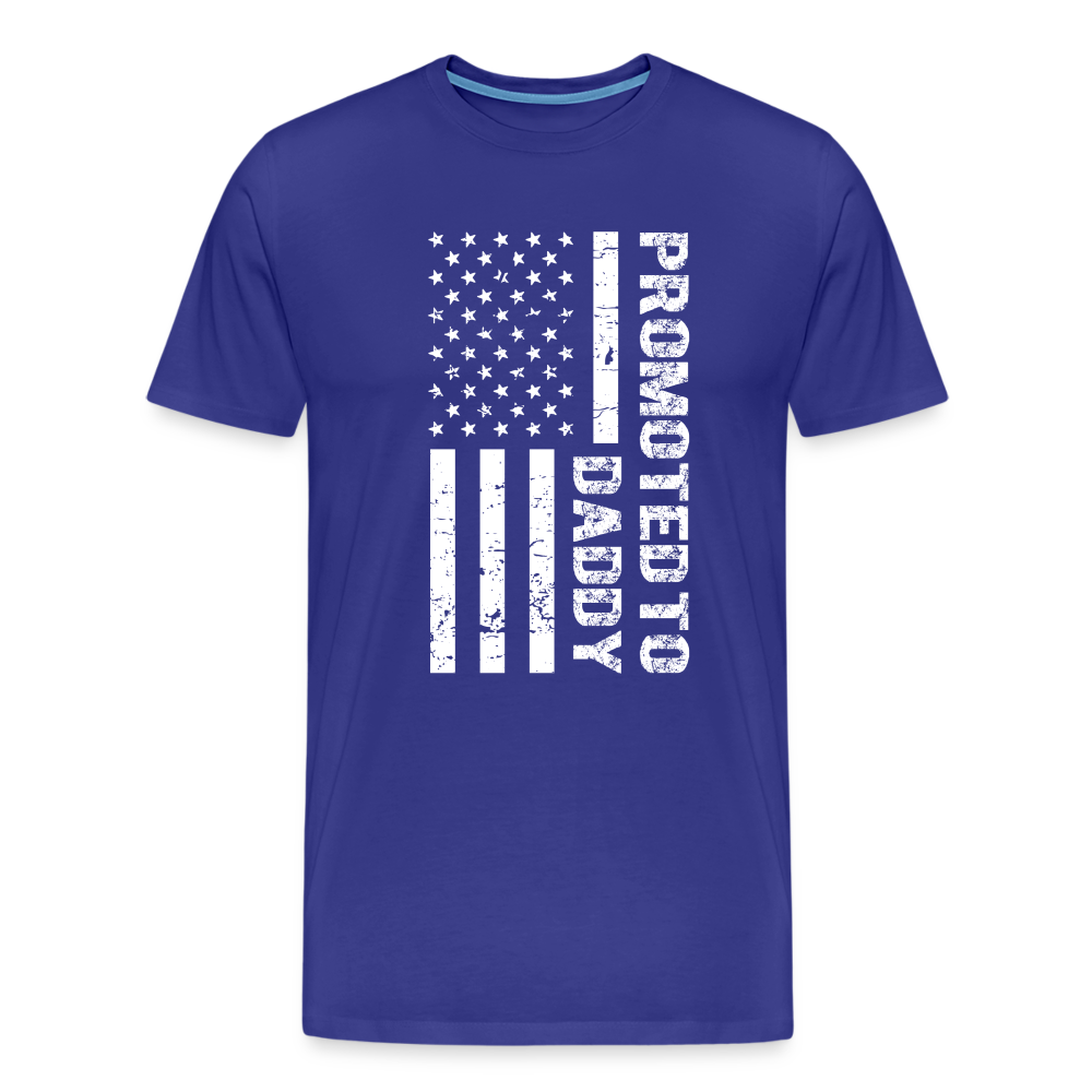 Promoted to Daddy American Flag Men's Premium T-Shirt - royal blue