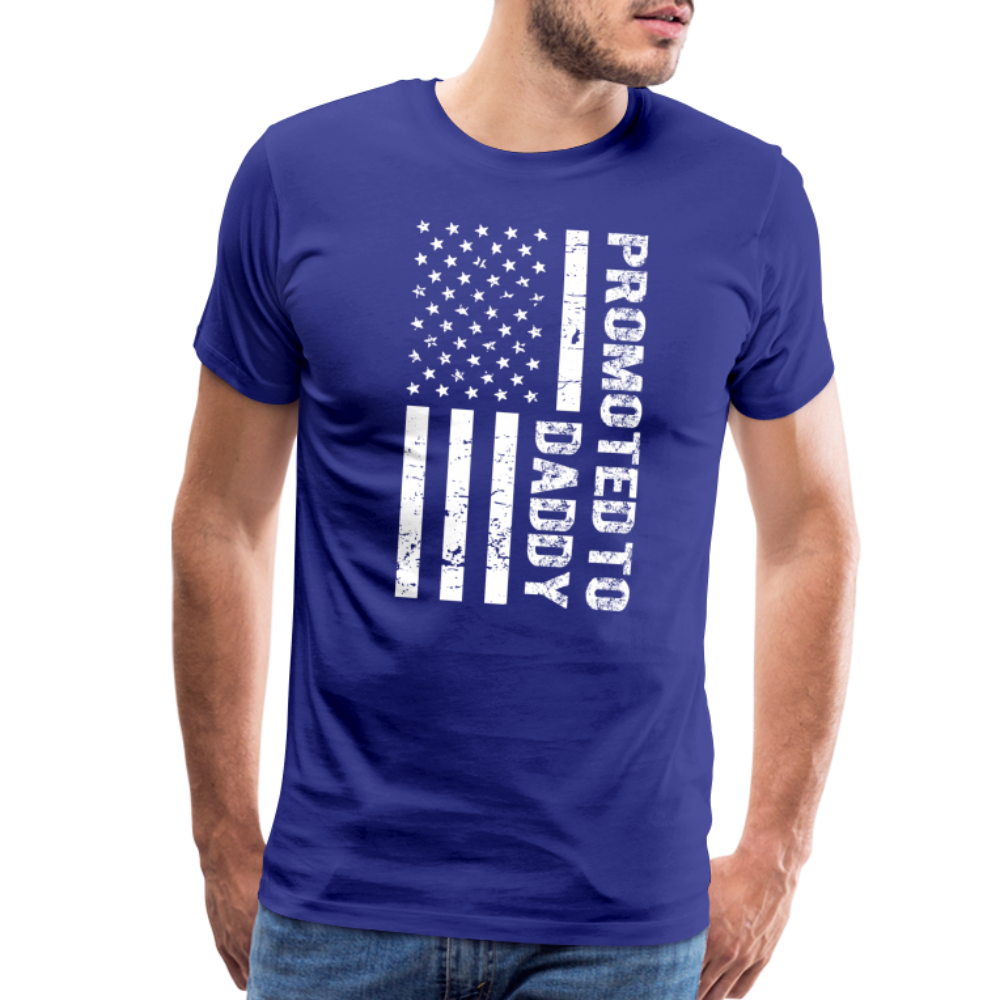 Promoted to Daddy American Flag Men's Premium T-Shirt - royal blue