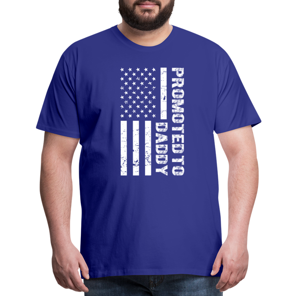 Promoted to Daddy American Flag Men's Premium T-Shirt - royal blue