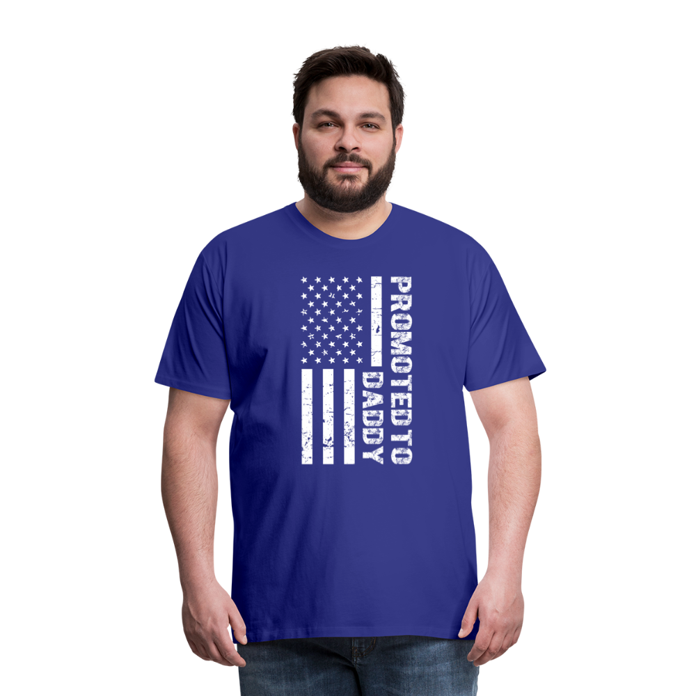 Promoted to Daddy American Flag Men's Premium T-Shirt - royal blue