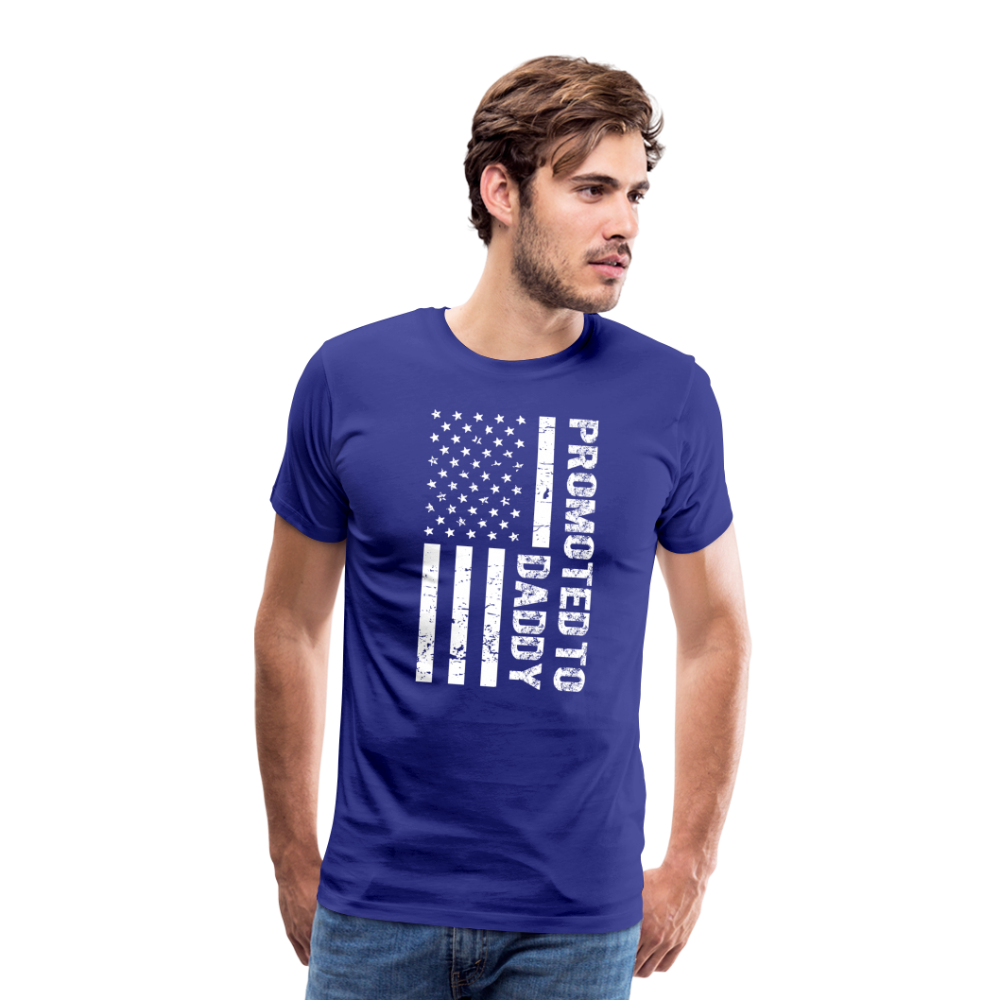 Promoted to Daddy American Flag Men's Premium T-Shirt - royal blue