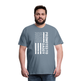 Promoted to Daddy American Flag Men's Premium T-Shirt - steel blue