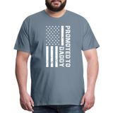 Promoted to Daddy American Flag Men's Premium T-Shirt - steel blue