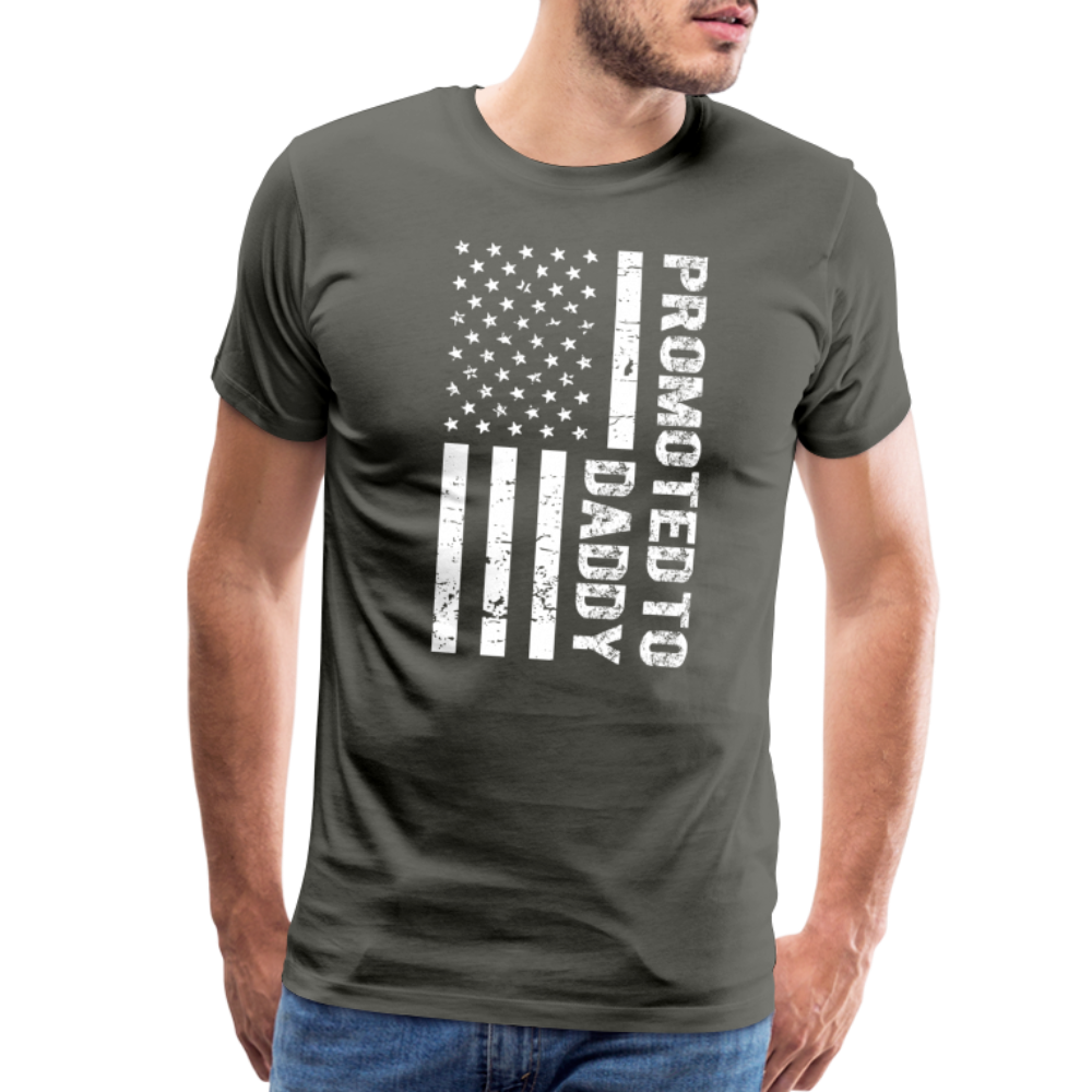 Promoted to Daddy American Flag Men's Premium T-Shirt - asphalt gray