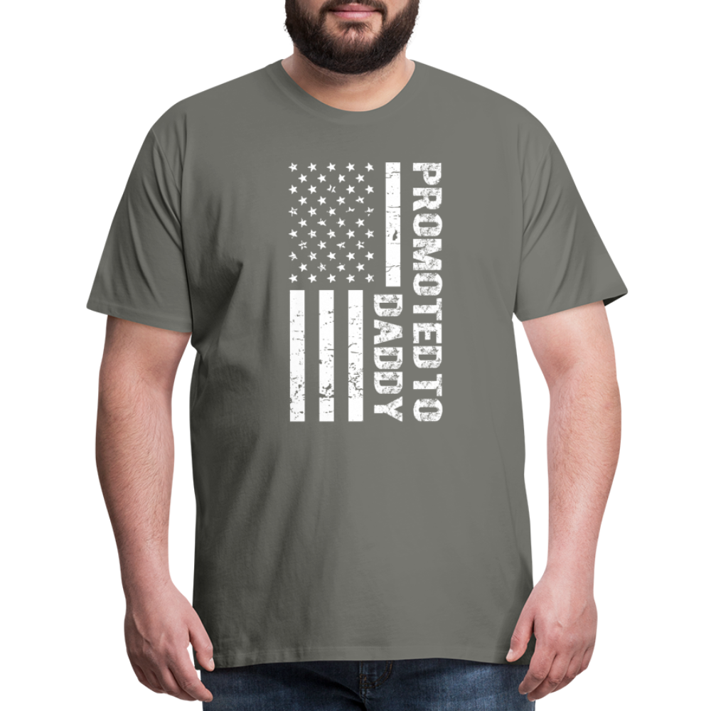 Promoted to Daddy American Flag Men's Premium T-Shirt - asphalt gray