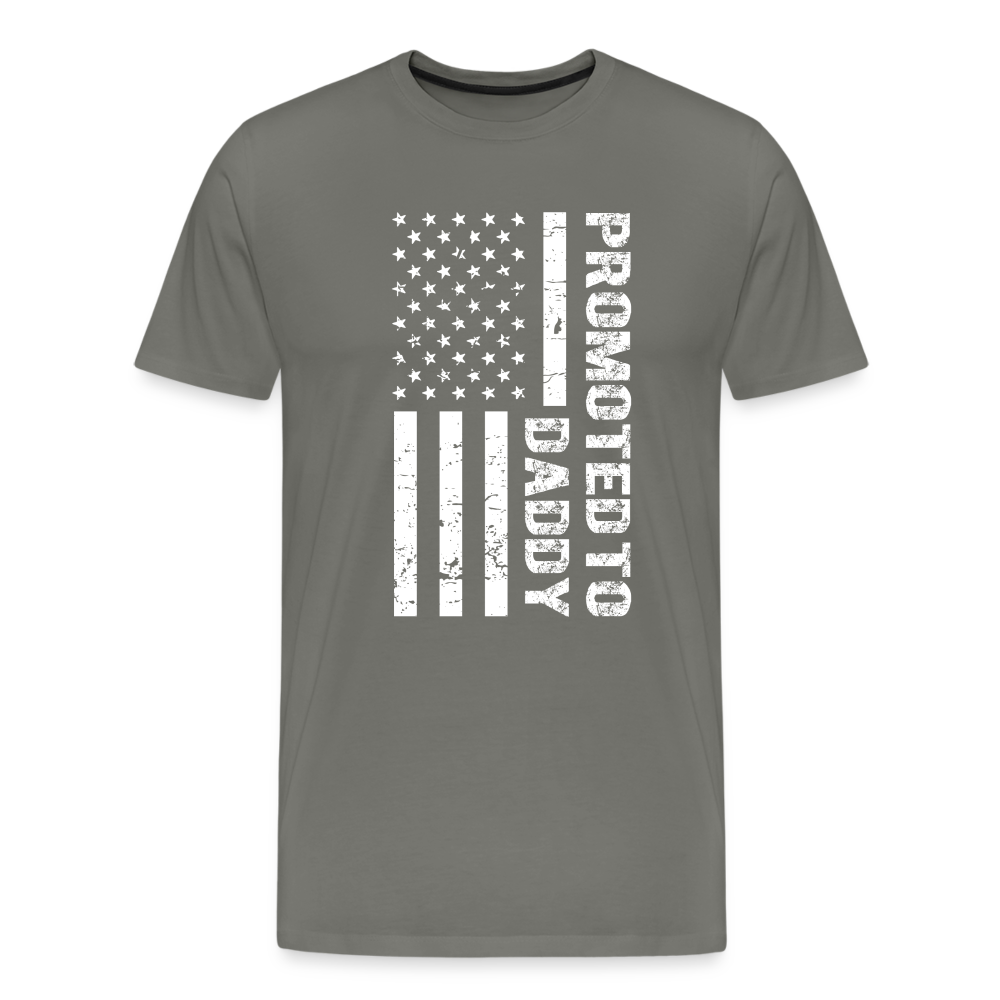 Promoted to Daddy American Flag Men's Premium T-Shirt - asphalt gray
