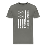 Promoted to Daddy American Flag Men's Premium T-Shirt - asphalt gray