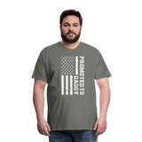 Promoted to Daddy American Flag Men's Premium T-Shirt - asphalt gray