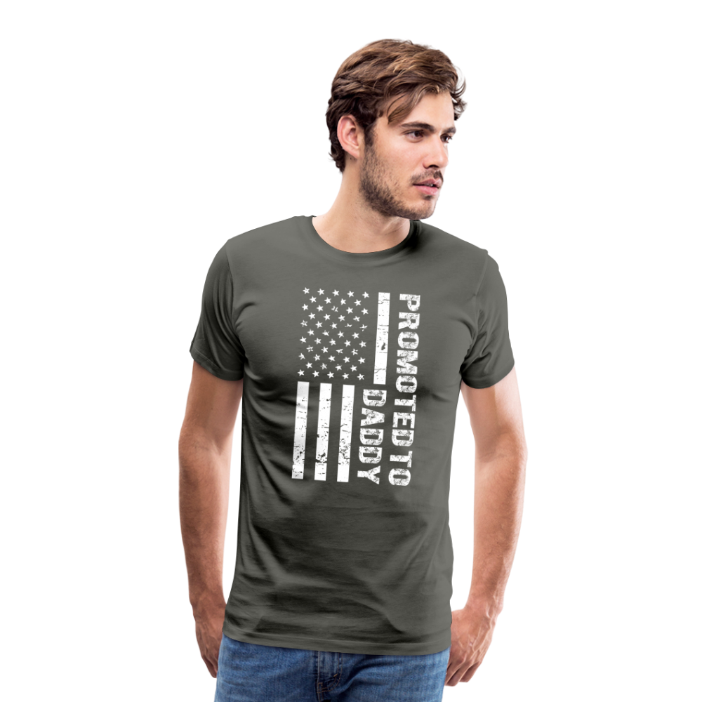 Promoted to Daddy American Flag Men's Premium T-Shirt - asphalt gray