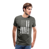Promoted to Daddy American Flag Men's Premium T-Shirt - asphalt gray
