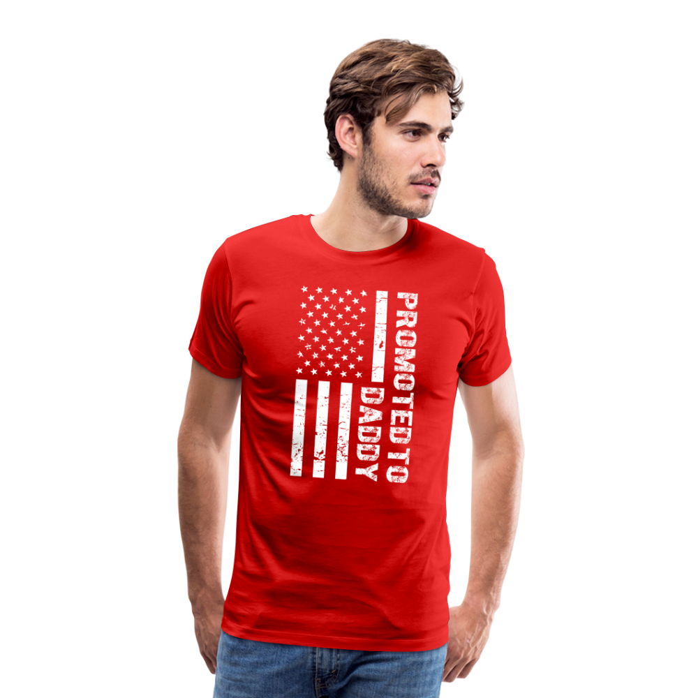 Promoted to Daddy American Flag Men's Premium T-Shirt - red