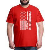Promoted to Daddy American Flag Men's Premium T-Shirt - red