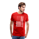 Promoted to Daddy American Flag Men's Premium T-Shirt - red