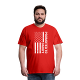 Promoted to Daddy American Flag Men's Premium T-Shirt - red