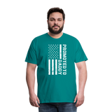 Promoted to Daddy American Flag Men's Premium T-Shirt - teal