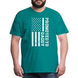 Promoted to Daddy American Flag Men's Premium T-Shirt - teal