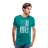 Promoted to Daddy American Flag Men's Premium T-Shirt - teal