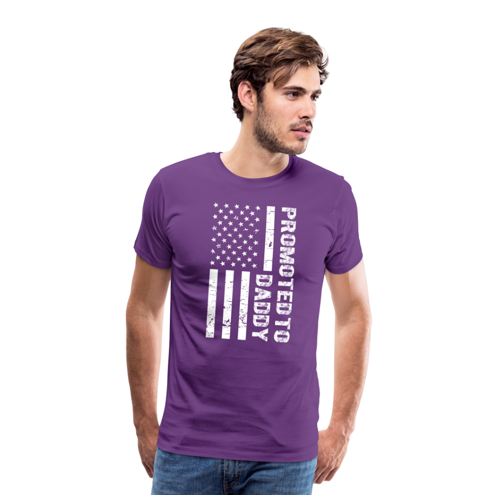 Promoted to Daddy American Flag Men's Premium T-Shirt - purple